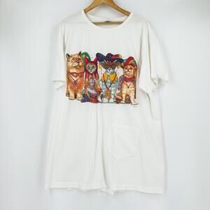 Prints Of Tails Oversized Cat Shirt One Size Mardi Gras Double Side Novelty